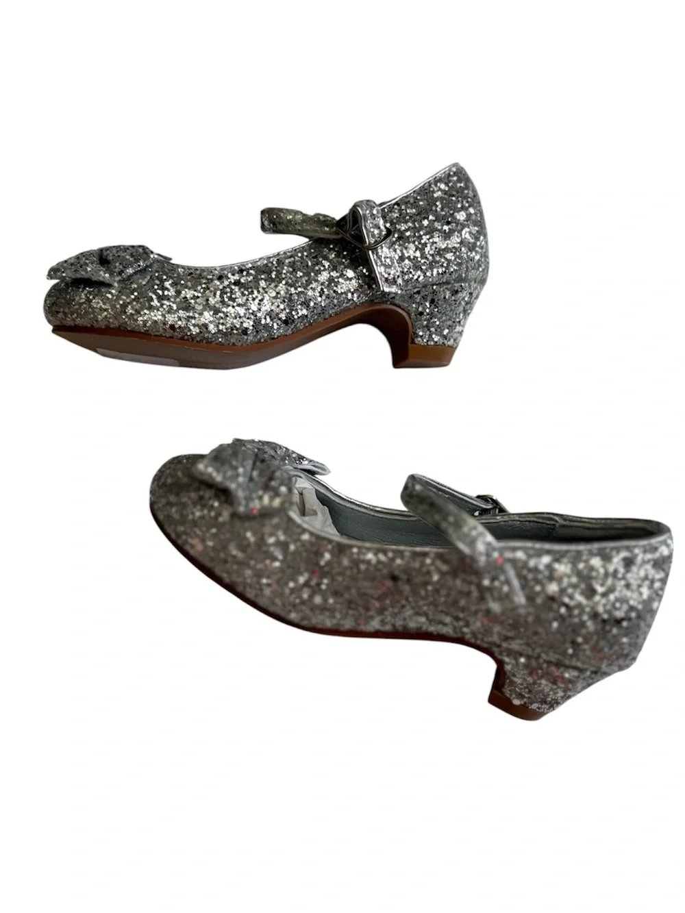 Toddler Girls Mary Jane Silver Glitter Dress Shoes NWT